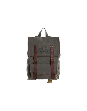 Casual Backpack DKD Home Decor Canvas Bicycle Grey Brown (33 x 12 x 47 cm)
