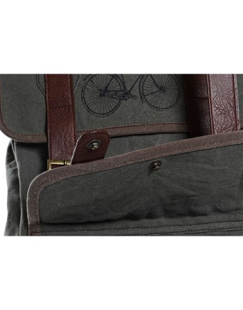 Sac à dos Casual DKD Home Decor Canvas Bicyclette Gris Marron (33 x 12 x 47 cm)