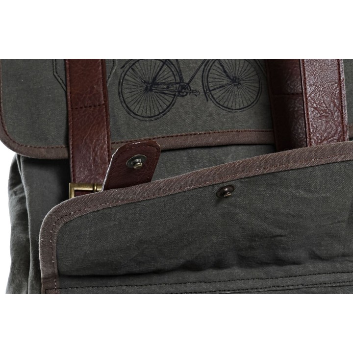 Casual Rygsæk DKD Home Decor Canvas Cykel Grå Brun (33 x 12 x 47 cm)