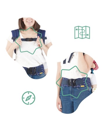 Mochila Portabebé Badabulle Easy & Go 15 kg Azul Ergonómico 0-4 Años