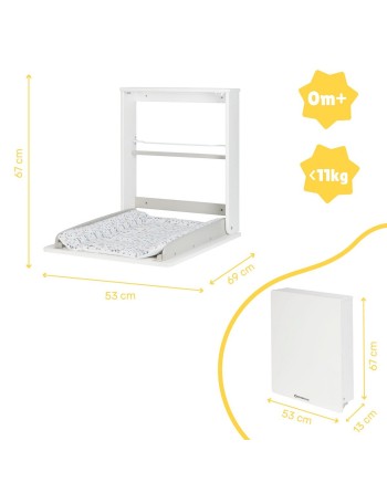 Changeur Badabulle Plouf Compact Mural Pliable 46 x 46 x 61 cm