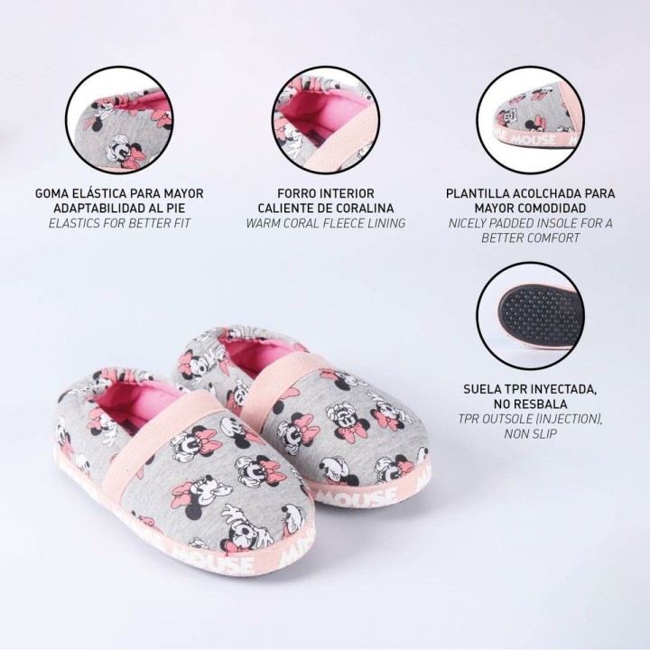 Hjemmesko Minnie Mouse Lysegrå