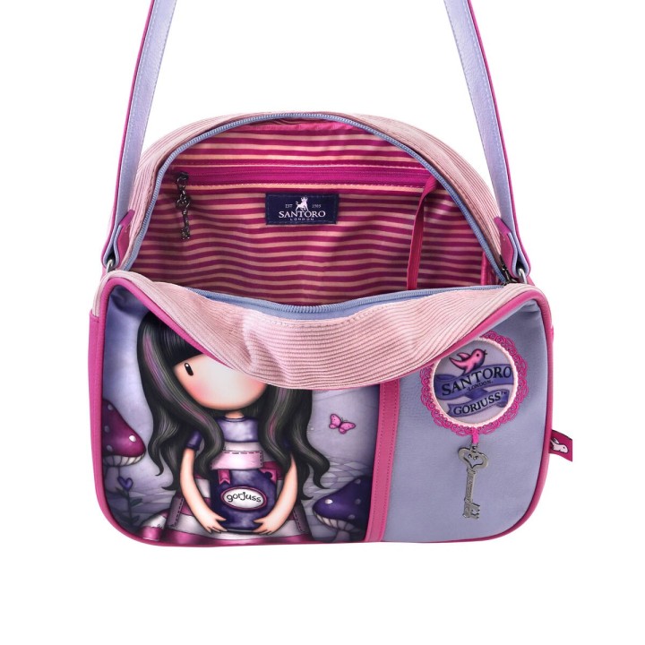 Handtasche Gorjuss Cheshire cat Lila (30 x 28,5 x 11,5 cm)