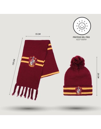 Bonne et écharpe Harry Potter Rouge