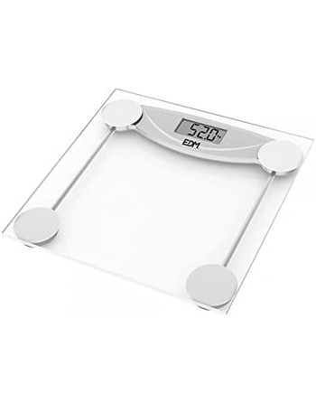 Bilancia Digitale da Bagno EDM 07520 Nero Trasparente Cristallo 180 kg