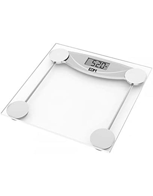 Bilancia Digitale da Bagno EDM 07520 Nero Trasparente Cristallo 180 kg