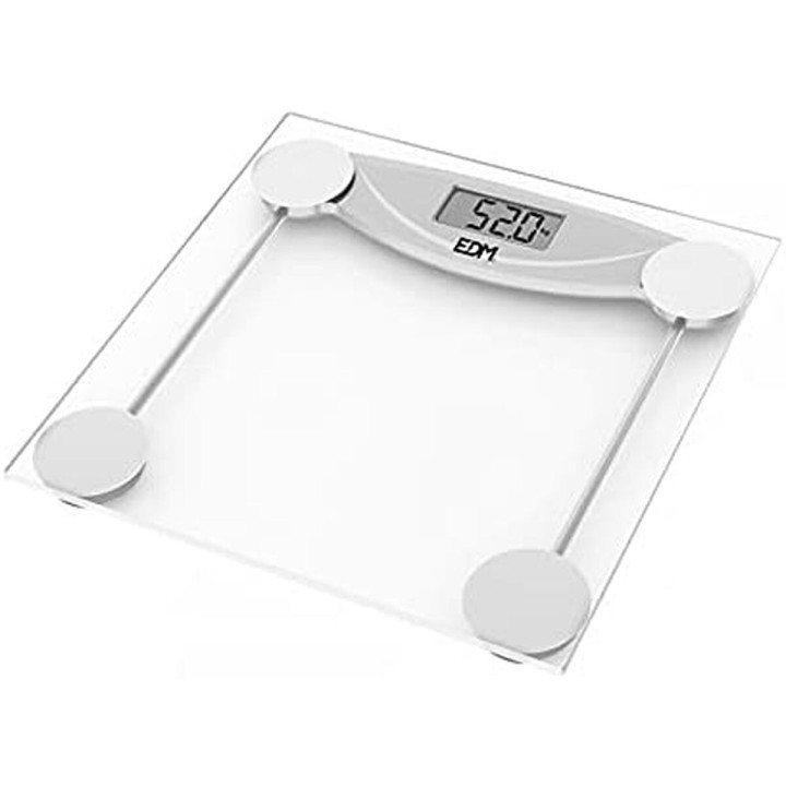 Digital badevægt EDM 07520 Sort Gennemsigtig Krystal 180 kg