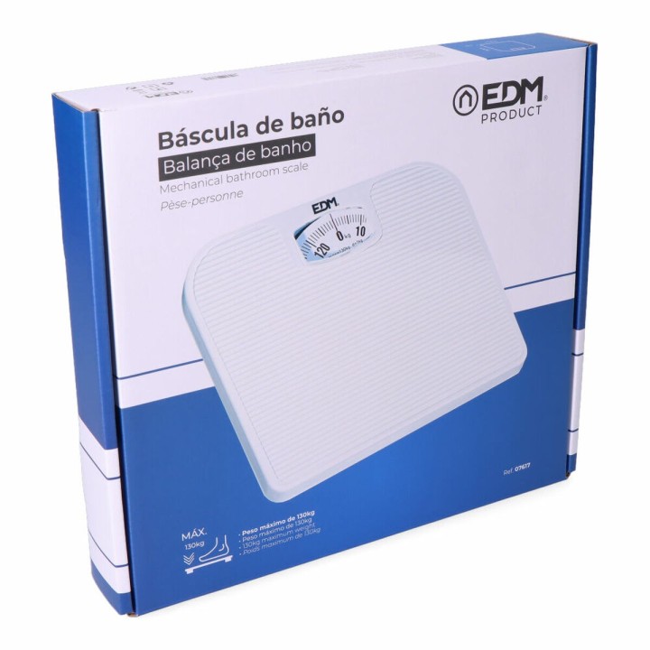 Bilancia Analogica EDM 07617 polipropilene 130 Kg 26 x 24 x 4 cm 24 x 26 x 4 cm
