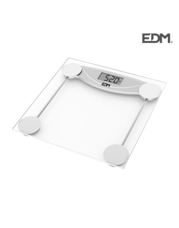 Báscula Digital de Baño EDM 07520 Negro Transparente Cristal 180 kg