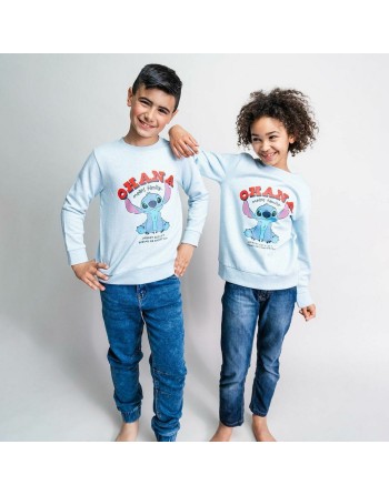 Sudadera sin Capucha Unisex Stitch Azul claro