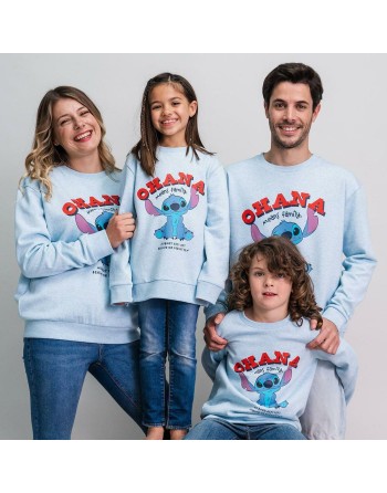 Sweat sans capuche unisex Stitch Bleu clair