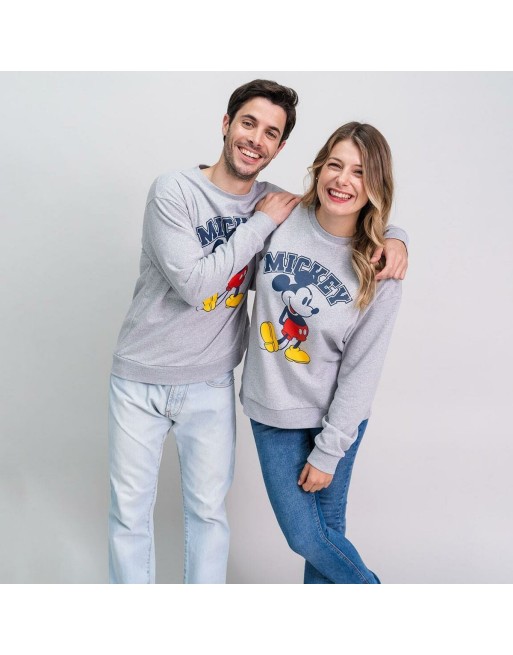 Unisex Sweaters uden Hætte Mickey Mouse Grå