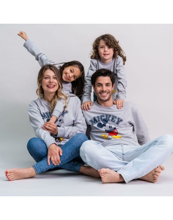 Unisex Sweaters uden Hætte Mickey Mouse Grå