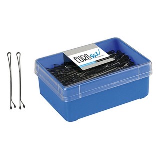 Hårklemmer Eurostil 200 Clips 60 mm Sort (200 pcs)