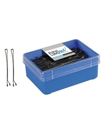 Pinces à cheveux Eurostil 200 Clips 60 mm Noir (200 pcs)