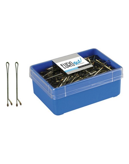 Hair Clips Eurostil 300 Clips 50 mm Bronze (300 pcs)