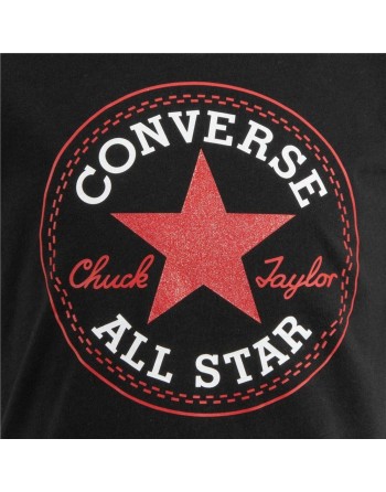Maglia a Maniche Corte per Bambini Converse Timeless Patch Nero