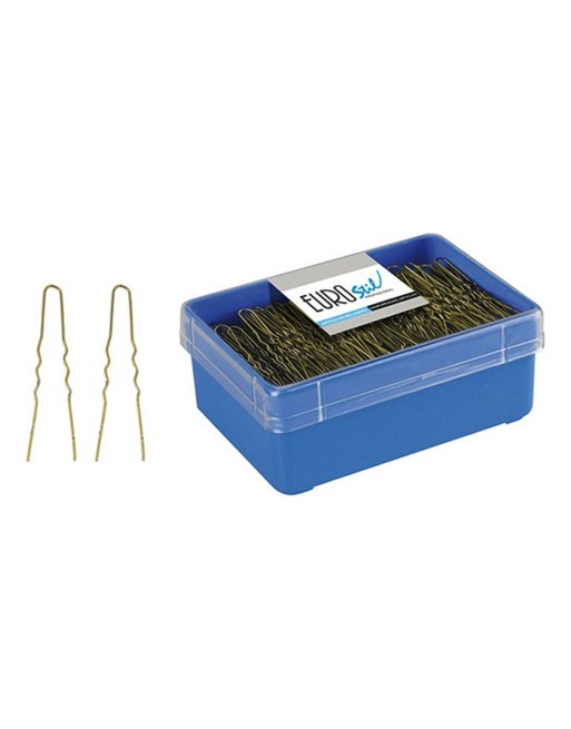 Forcelle per acconciatura Eurostil 400 HORQUILLAS 55 mm Bronce (400 pcs)