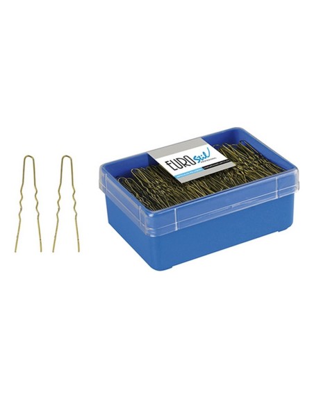 Forcelle per acconciatura Eurostil 400 HORQUILLAS 55 mm Bronce (400 pcs)