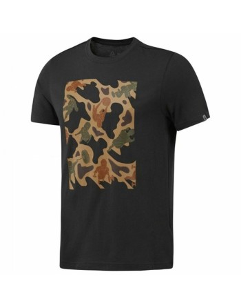 Men’s Short Sleeve T-Shirt Reebok Sportswear Training Camouflage Black