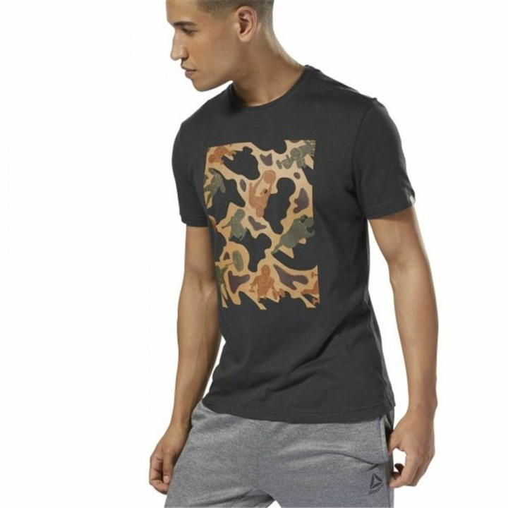 Maglia a Maniche Corte Uomo Reebok Sportswear Training Mimetico Nero