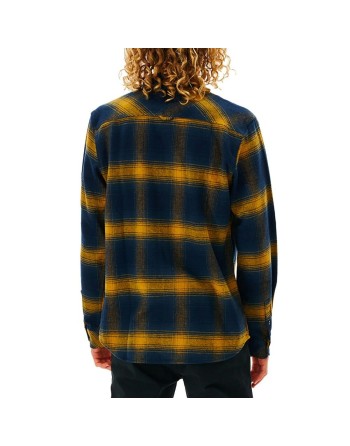 Langærmet Trøje til Mænd Rip Curl Count Gul Blå Franela