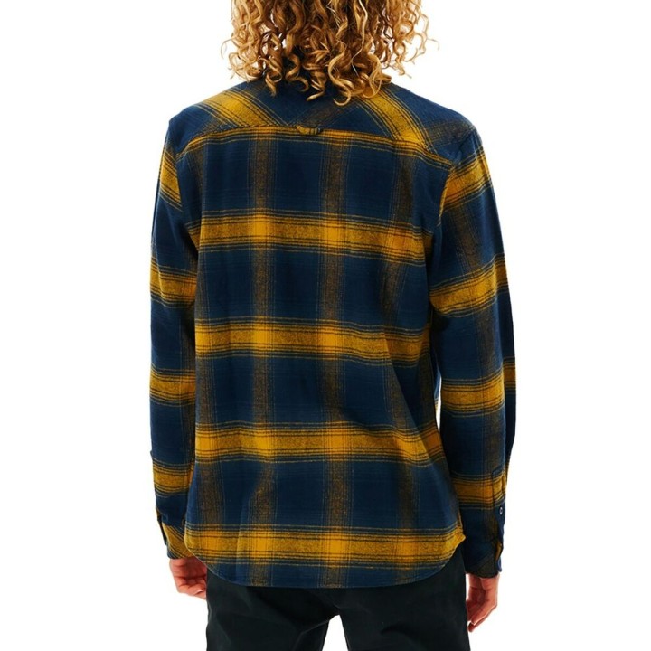 Langærmet Trøje til Mænd Rip Curl Count Gul Blå Franela