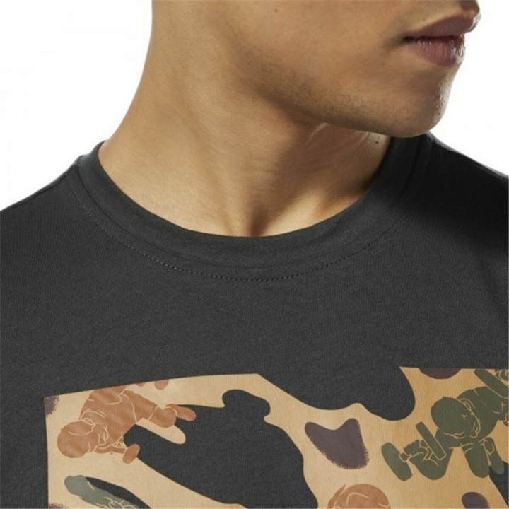 Maglia a Maniche Corte Uomo Reebok Sportswear Training Mimetico Nero