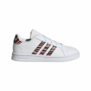Sportssko til børn Adidas Grand Court Print Hvid