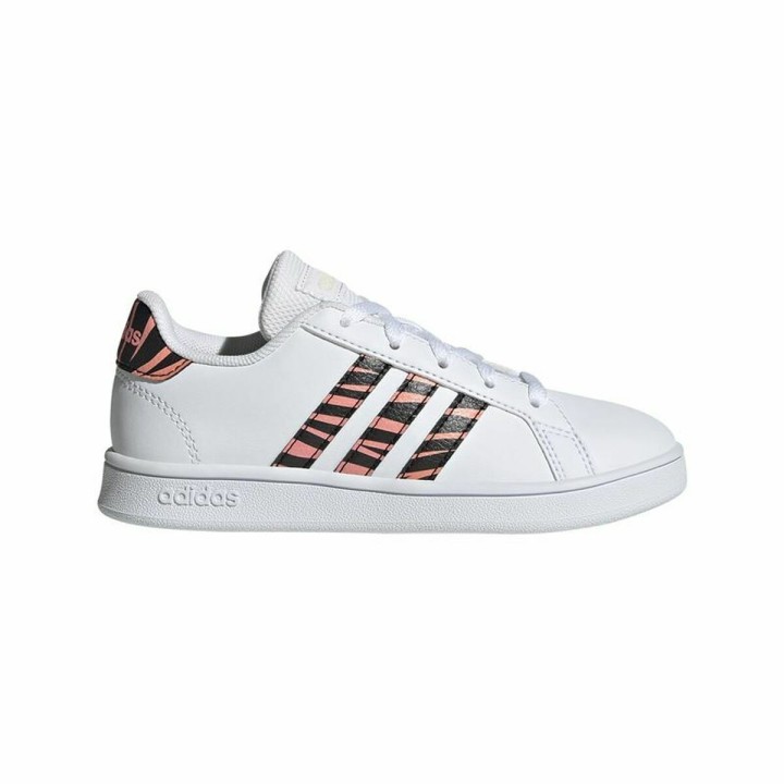 Sportssko til børn Adidas Grand Court Print Hvid