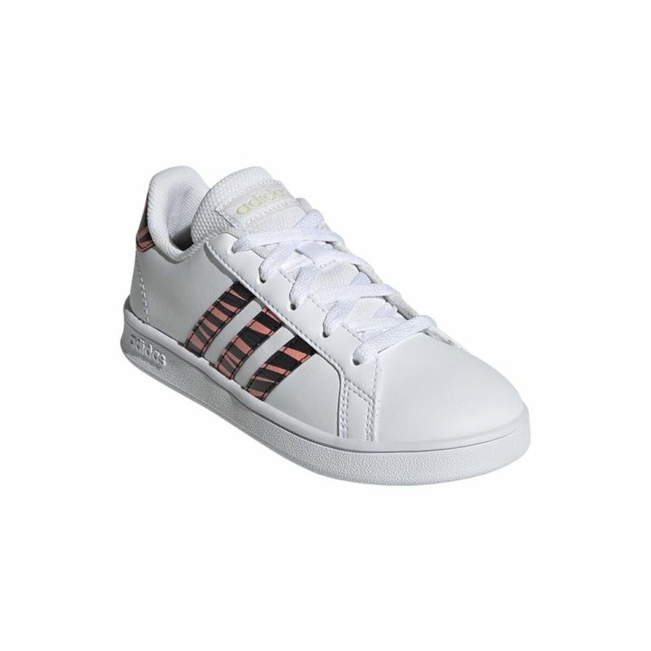 Sportssko til børn Adidas Grand Court Print Hvid