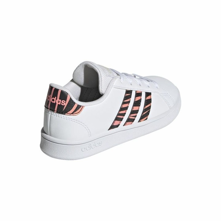 Sportssko til børn Adidas Grand Court Print Hvid