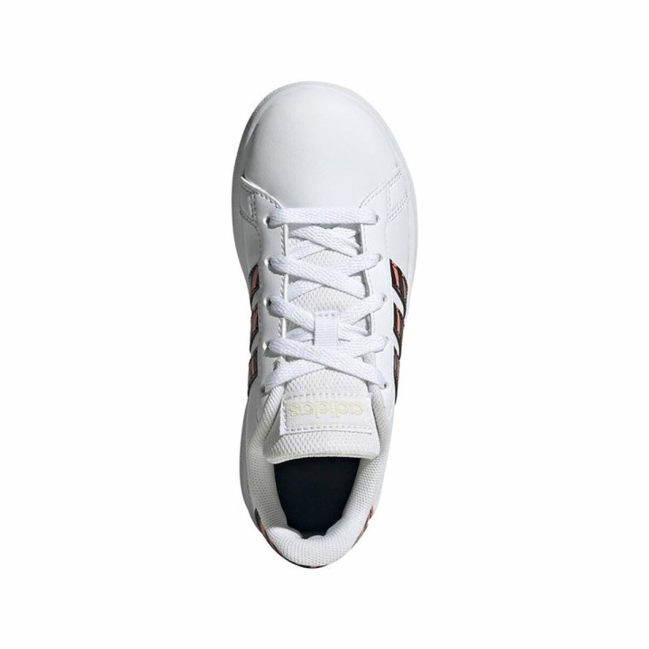 Sportssko til børn Adidas Grand Court Print Hvid
