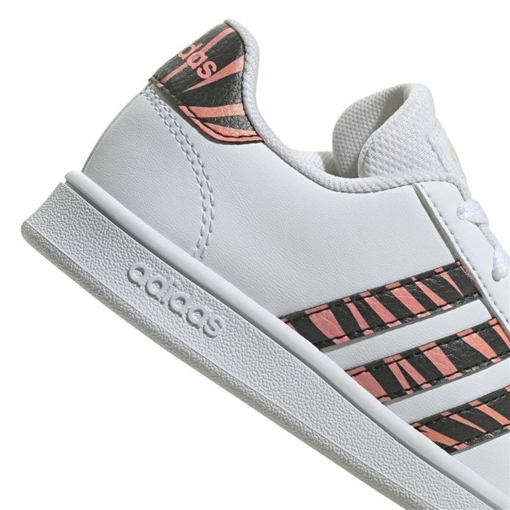 Sportssko til børn Adidas Grand Court Print Hvid