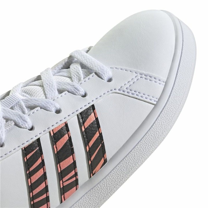 Sportssko til børn Adidas Grand Court Print Hvid