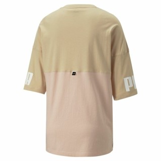 Women’s Short Sleeve T-Shirt Puma Colorblock Beige