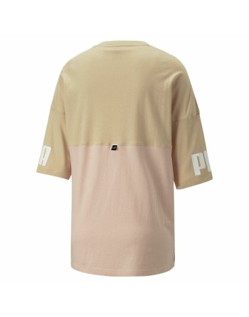 Maglia a Maniche Corte Donna Puma Colorblock Beige