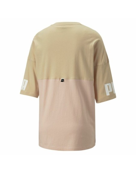 Maglia a Maniche Corte Donna Puma Colorblock Beige