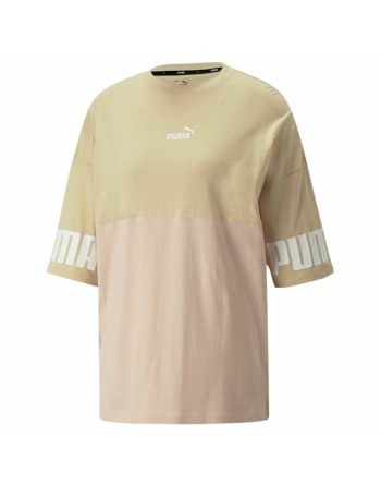 Maglia a Maniche Corte Donna Puma Colorblock Beige