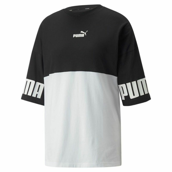 Kortærmet T-shirt til Kvinder Puma Power Colorblock Hvid Sort