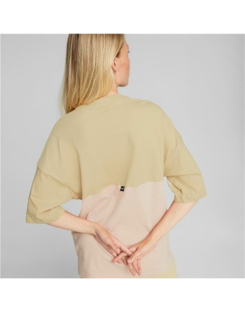 Maglia a Maniche Corte Donna Puma Colorblock Beige