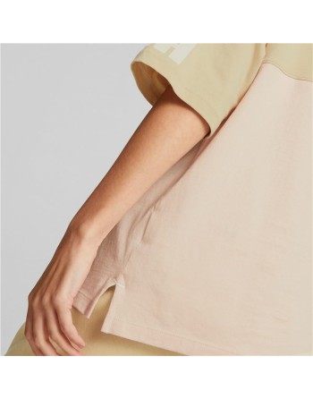 Maglia a Maniche Corte Donna Puma Colorblock Beige