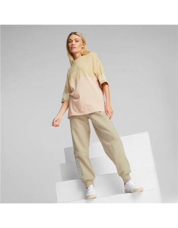 Maglia a Maniche Corte Donna Puma Colorblock Beige