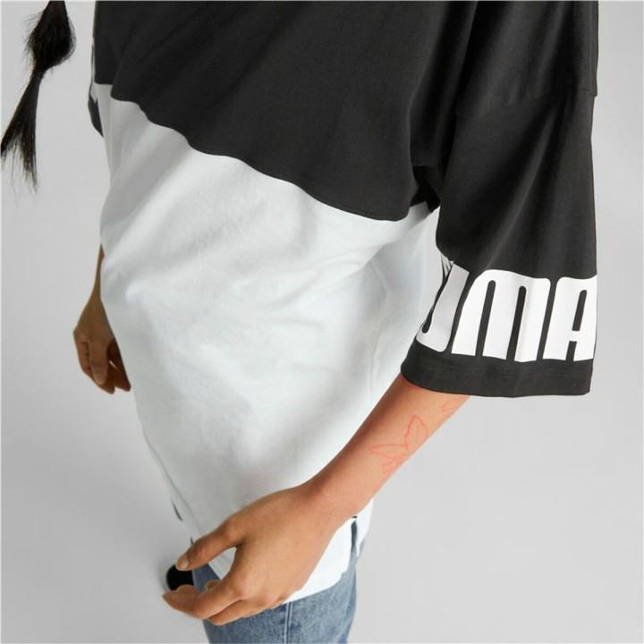Kortærmet T-shirt til Kvinder Puma Power Colorblock Hvid Sort
