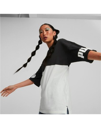 Kortærmet T-shirt til Kvinder Puma Power Colorblock Hvid Sort