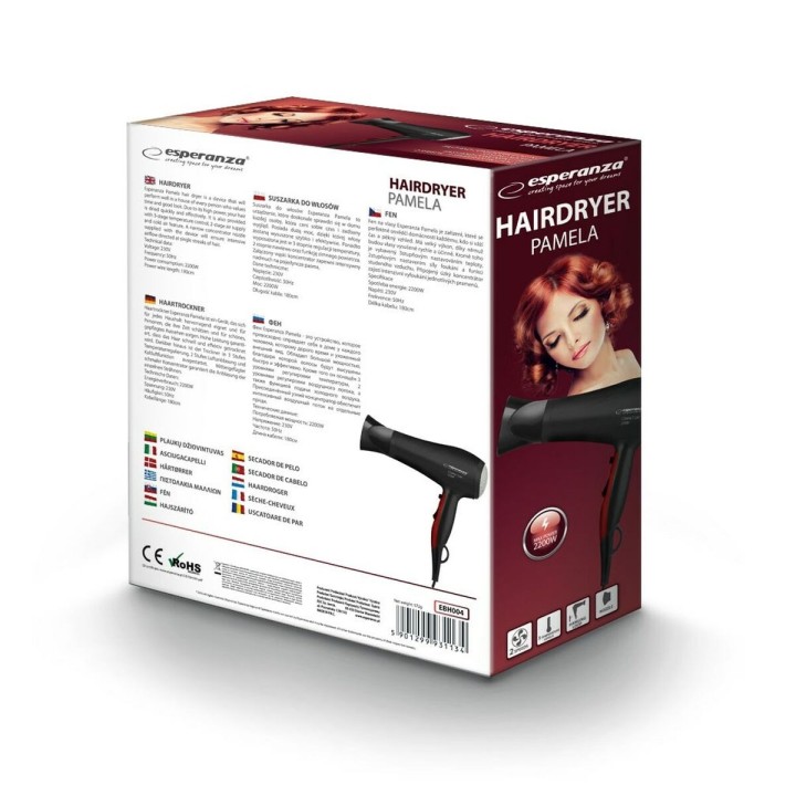 Hairdryer Esperanza EBH004K Black 2200 W