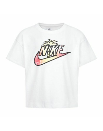 Maglia a Maniche Corte per Bambini Nike Knit Bianco