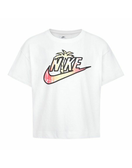 Maglia a Maniche Corte per Bambini Nike Knit Bianco