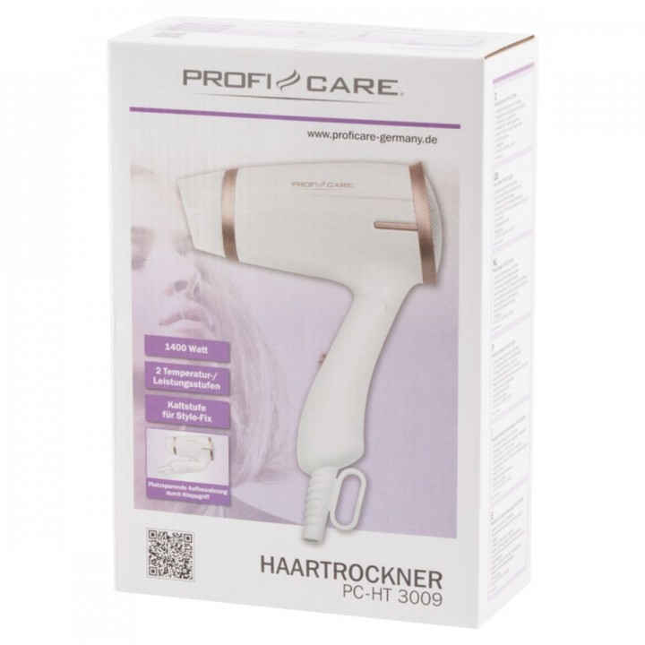 Hårtørrer ProfiCare PC-HT 3009 Hvid Champagne Trykt 1400 W