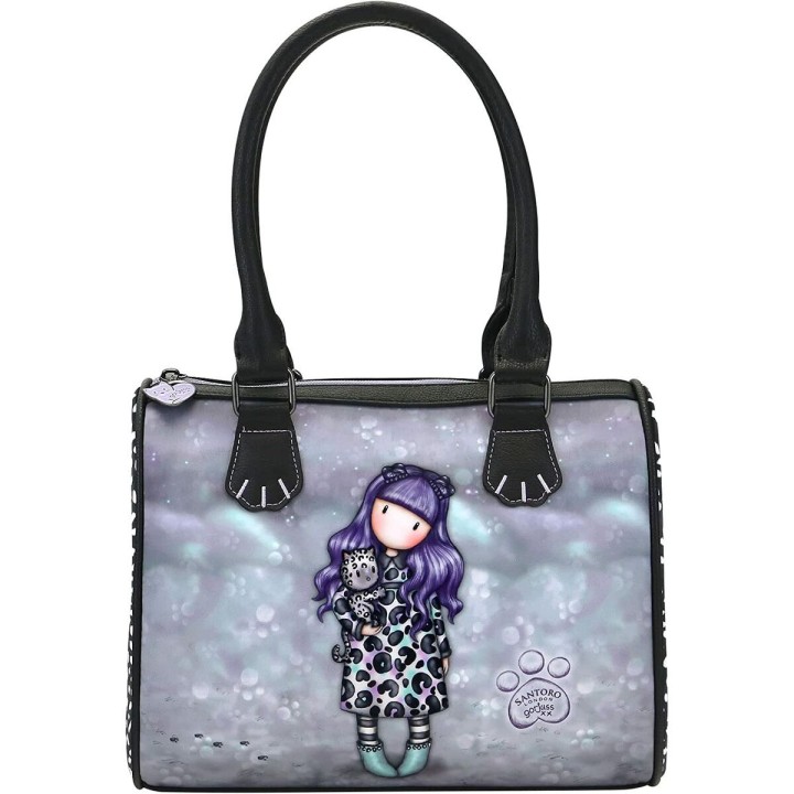 Borsetta a mano Gorjuss Smitten kitten Nero Bianco (28 x 22 x 13 cm)
